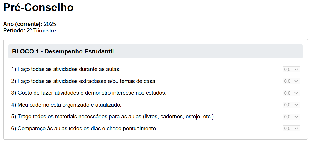 Bloco 1 – Desempenho Estudantil
